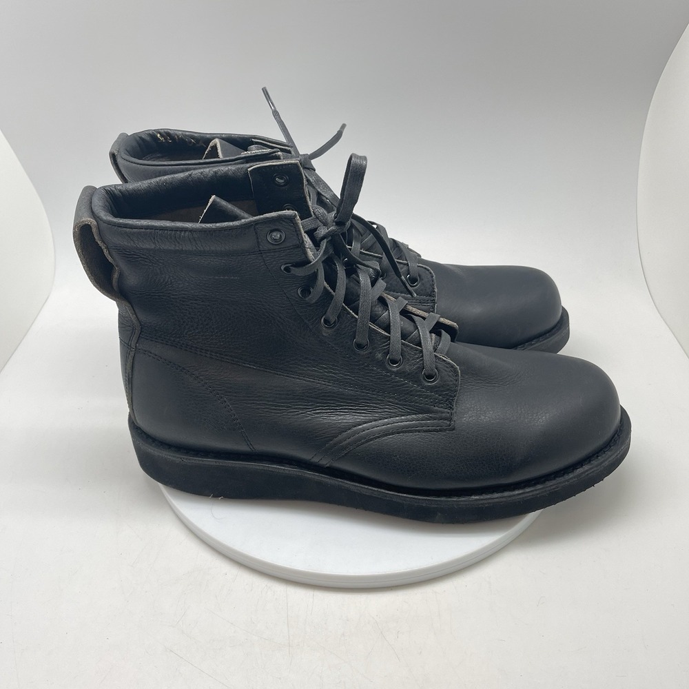 Broken Homme James Leather Boots Mens 11 Black Leather Lace Work Boots